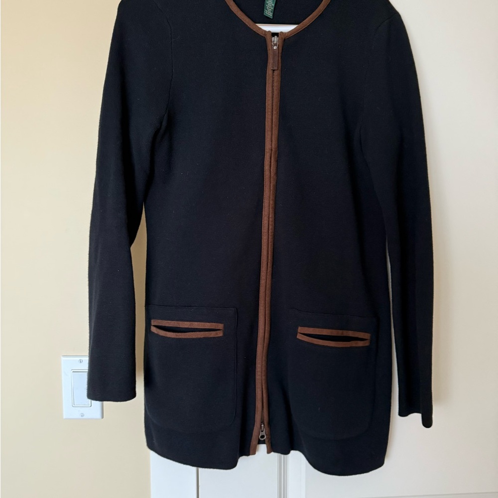 Lauren Ralph Lauren Zip Front Long Cardigan Sweater